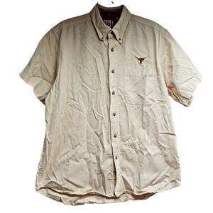 Texas Longhorns Shirt Mens Large Yellow Button Up Outdoor Casual‎ Goal Line